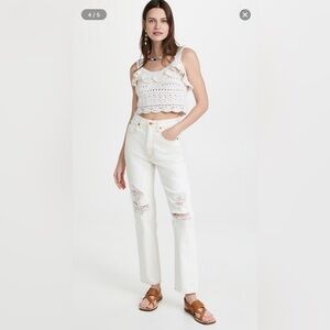 SLVRLAKE Dakota Ivory Destructed Jeans Size‎ 30